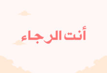 أنت الرجاء